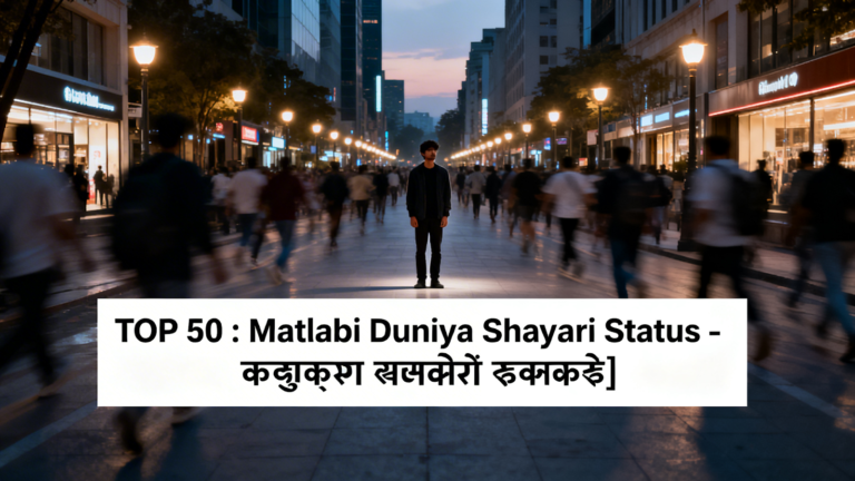 TOP 50 : Matlabi Duniya Shayari Status - मतलबी दुनिया शायरी स्टेटस