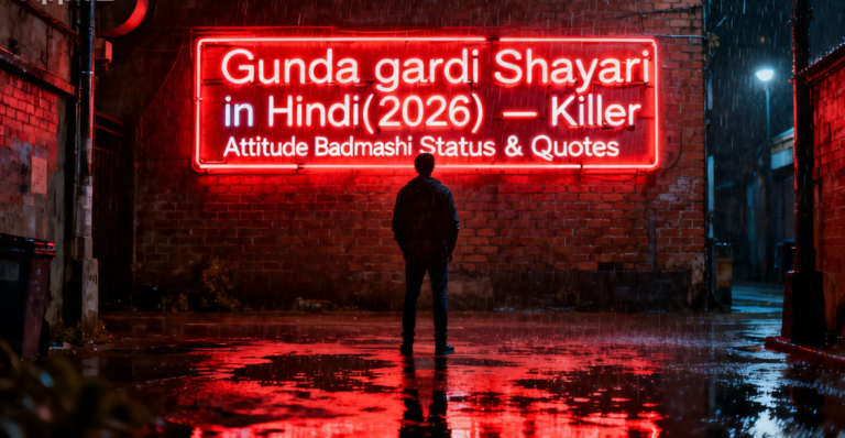 Gunda gardi Shayari in Hindi( 2026) – Killer Attitude Badmashi Status & Quotes