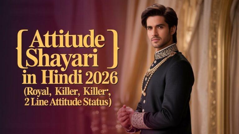 Attitude Shayari in Hindi 2026 (Royal, Killer, 2 Line Attitude Status)