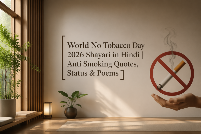 World No Tobacco Day 2026 Shayari in Hindi | Anti Smoking Quotes, Status & Poems