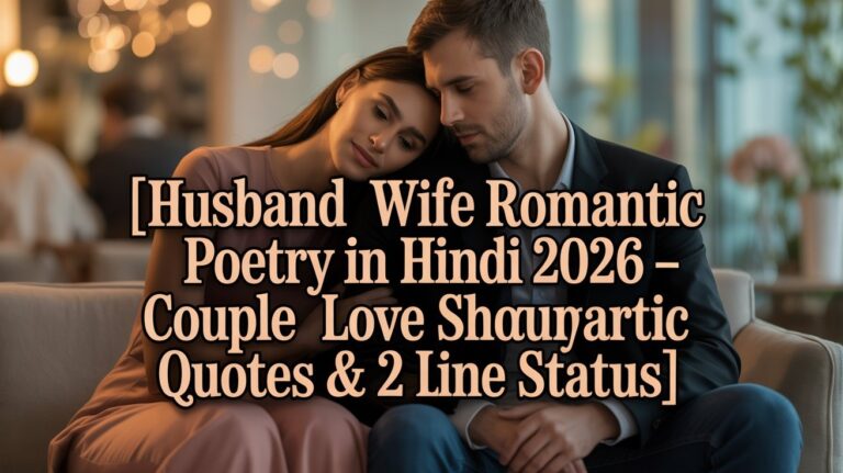 Husband Wife Romantic Poetry in Hindi 2026 – Couple Love Shayari, Romantic Quotes & 2 Line Status