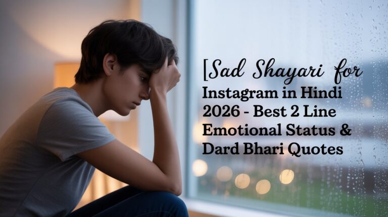 Sad Shayari for Instagram in Hindi 2026 – Best 2 Line Emotional Status & Dard Bhari Quotes