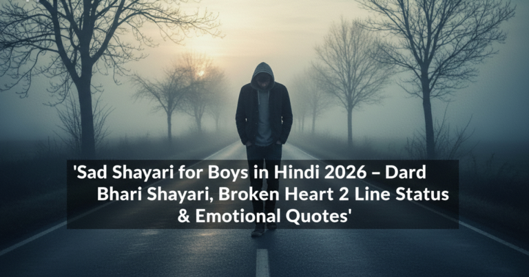 Sad Shayari for Boys in Hindi 2026 – Dard Bhari Shayari, Broken Heart 2 Line Status & Emotional Quotes