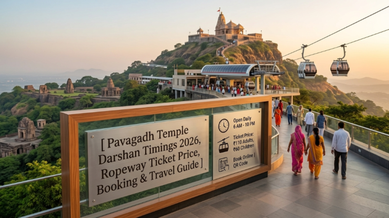 Pavagadh Temple Darshan Timings 2026, Ropeway Ticket Price, Booking & Travel Guide