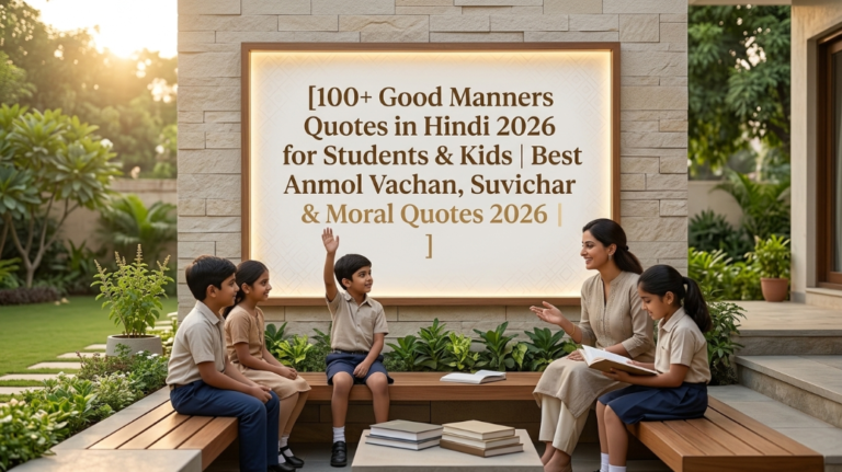 100+ Good Manners Quotes in Hindi 2026 for Students & Kids | Best Anmol Vachan, Suvichar & Moral Quotes 2026 