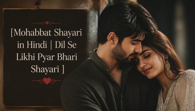 Mohabbat Shayari in Hindi | Dil Se Likhi Pyar Bhari Shayari
