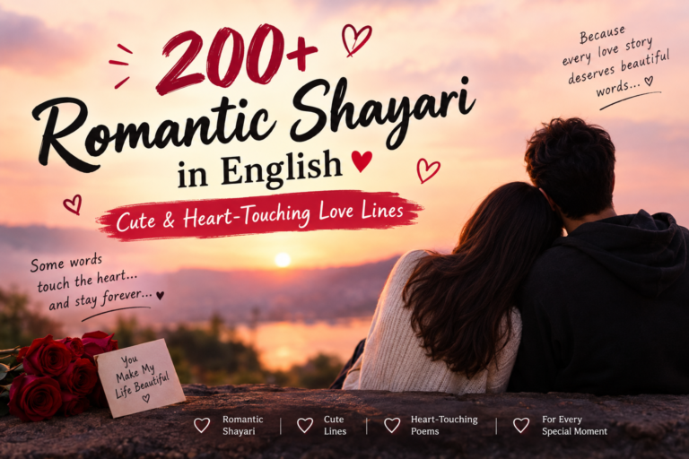 200+ Romantic Shayari in English ❤️ | Cute & Heart-Touching Love Lines