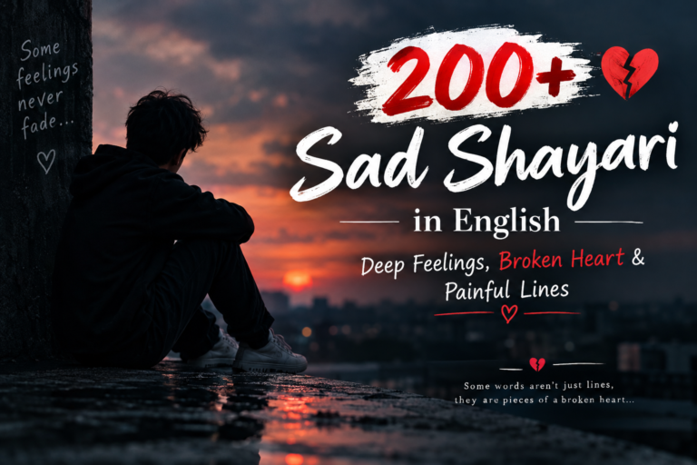 200+ Sad Shayari in English 💔 | Deep Feelings, Broken Heart & Painful Lines